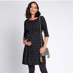 Seraphine black dot maternity dress US size 6